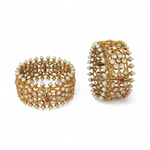 Load image into Gallery viewer, Chandni Blossom Bridal Bangles (Pair) β Elegant Handcrafted Bracelets