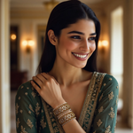 Load image into Gallery viewer, Chandni Blossom Bridal Bangles (Pair) β Elegant Handcrafted Bracelets