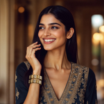 Load image into Gallery viewer, The Regal Bloom Bridal Bangles (Pair) β Elegant Handcrafted Bracelets