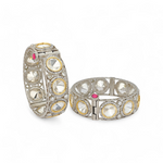 Load image into Gallery viewer, Uncut Quartz Bridal Bangle Set β Elegant Handcrafted Bracelets