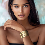 Load image into Gallery viewer, Golden Curve Cuff β Elegant Handcrafted Bracelets