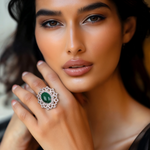 Load image into Gallery viewer, Radiant Floral Embrace Silver Ring β Elegant Handcrafted Rings