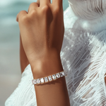 Load image into Gallery viewer, Glamour Silver Tennis Bracelet β Elegant Handcrafted Bracelets