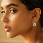 Load image into Gallery viewer, Pearl Floral Motif Silver Earrings β Elegant Handcrafted Earrings