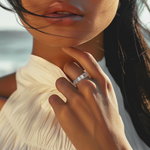 Load image into Gallery viewer, Emerald Cut Eternity Embrace Silver Ring β Elegant Handcrafted Rings