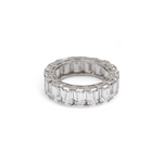 Load image into Gallery viewer, Emerald Cut Eternity Embrace Silver Ring β Elegant Handcrafted Rings