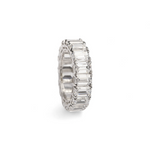Load image into Gallery viewer, Emerald Cut Eternity Embrace Silver Ring β Elegant Handcrafted Rings