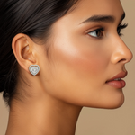 Load image into Gallery viewer, Heartfelt Halo Silver Studs β Elegant Handcrafted Earrings