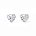Load image into Gallery viewer, Heartfelt Halo Silver Studs β Elegant Handcrafted Earrings