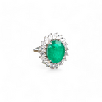 Load image into Gallery viewer, Emerald Radiance Silver Ring β Elegant Handcrafted Rings
