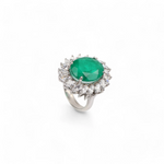 Load image into Gallery viewer, Emerald Radiance Silver Ring β Elegant Handcrafted Rings
