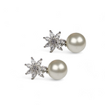 Load image into Gallery viewer, Pearl Blossom Silver Earrings β Elegant Handcrafted Earrings