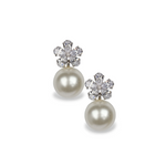 Load image into Gallery viewer, Petal and Pearl Drop Silver Earrings β Elegant Handcrafted Earrings