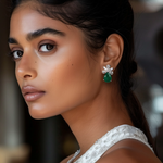 Load image into Gallery viewer, Green Dewdrop Silver Earrings β Elegant Handcrafted Earrings