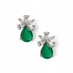 Load image into Gallery viewer, Green Dewdrop Silver Earrings β Elegant Handcrafted Earrings