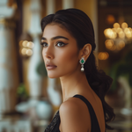 Load image into Gallery viewer, Emerald and Pearl Cascade Silve Earrings β Elegant Handcrafted Earrings