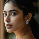 Load image into Gallery viewer, Sapphire Serenade Silver Studs β Elegant Handcrafted Earrings