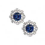 Load image into Gallery viewer, Sapphire Starburst Silver Earrings β Elegant Handcrafted Earrings