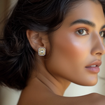 Load image into Gallery viewer, Celestial Shimmer Citrine Silver Stud β Elegant Handcrafted Earrings