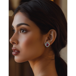 Load image into Gallery viewer, Crimson Rhapsody Ruby Silver Studs β Elegant Handcrafted Earrings
