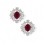 Load image into Gallery viewer, Crimson Rhapsody Ruby Silver Studs β Elegant Handcrafted Earrings