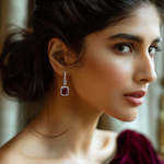 Load image into Gallery viewer, Crimson Cascade Ruby Danglers β Elegant Handcrafted Earrings