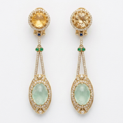 Aquamarine Mint Green Diamond Drop Earrings