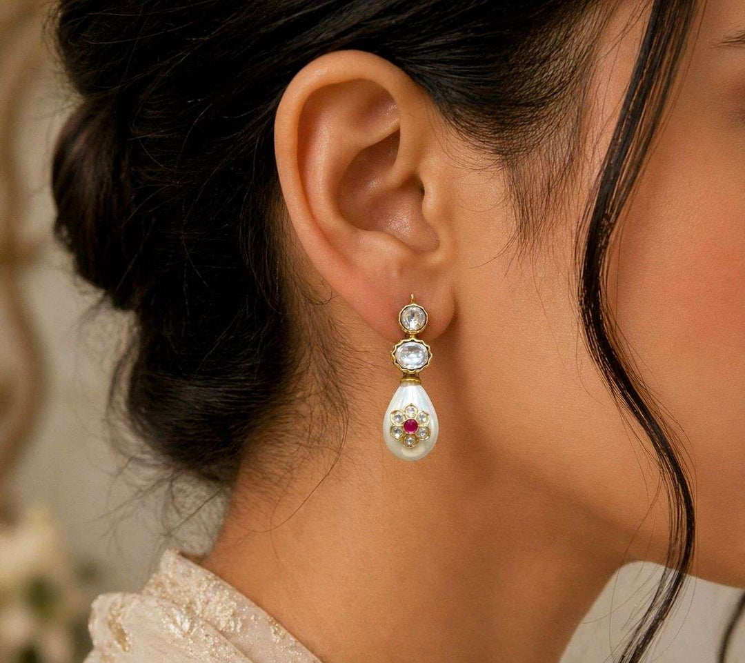 Crystal Pearl Drop Earrings