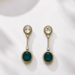 Load image into Gallery viewer, Emerald Crystal Drop Earrings