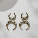 Load image into Gallery viewer, Crescent Moon Statement Earrings