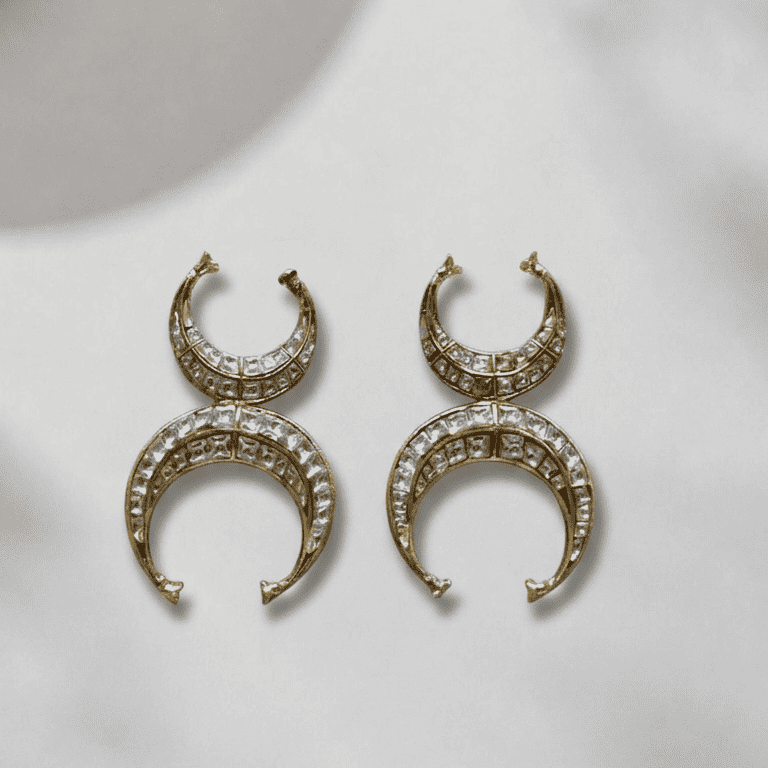 Crescent Moon Statement Earrings