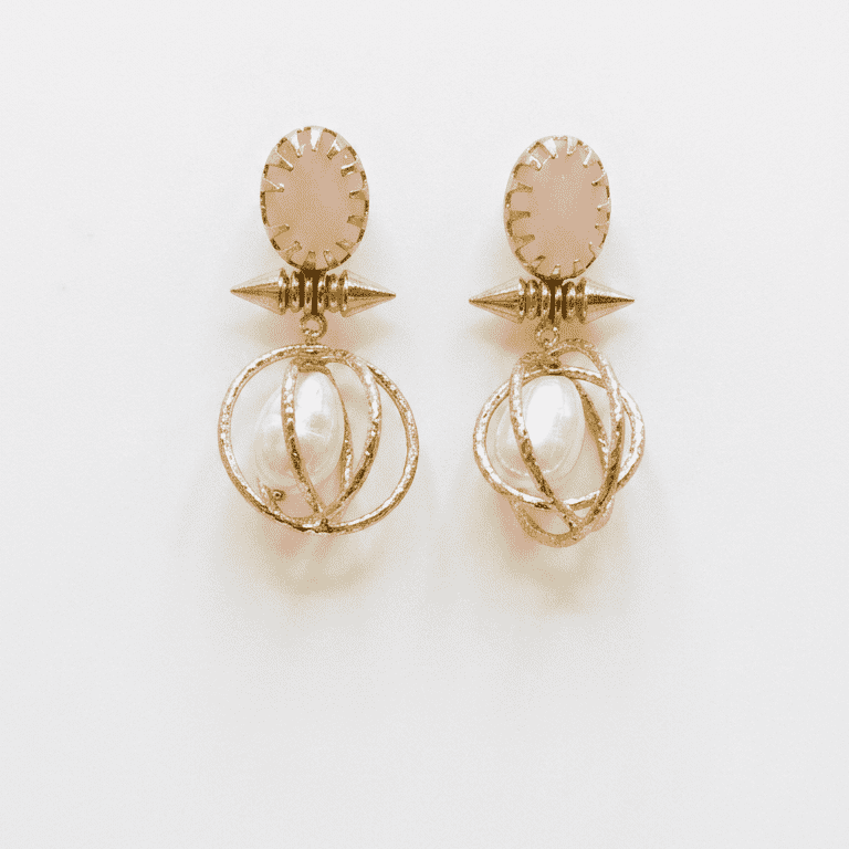Pearl Cage Designer Earrings