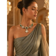 Emerald Green Kundan Statement Choker Necklace