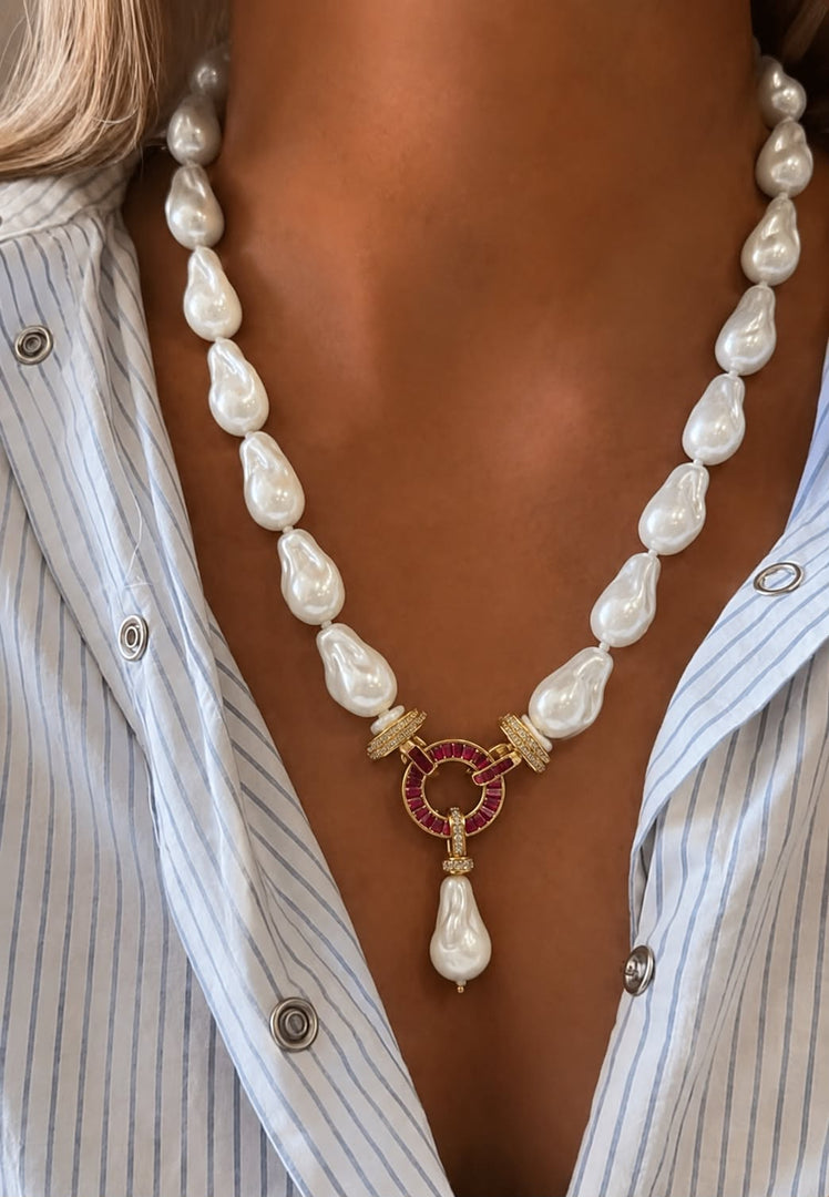 Baroque Pearl Statement Necklace