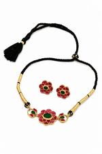 Load image into Gallery viewer, Aquamarine Floral Choker Necklace Set