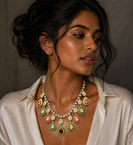 Load image into Gallery viewer, Aquamarine Multicolor Kundan Statement Necklace