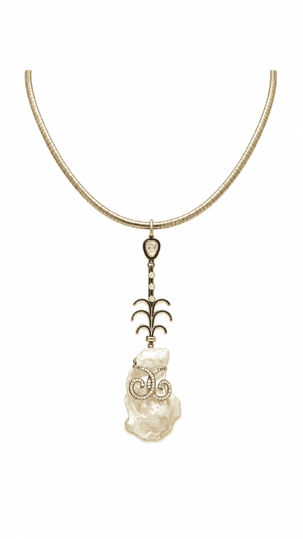 Aquamarine Pearl Drop Designer Necklace
