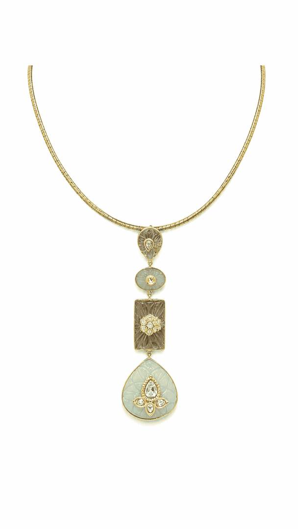 Aquamarine Pastel Charm Pendant Necklace