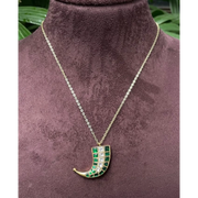 Crimson Curve Pendant Necklace – Elegant Handcrafted Necklaces