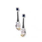 Load image into Gallery viewer, Black Tie Baroque Pearl Long Earring
