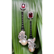 Black Tie Baroque Pearl Long Earring – Elegant Handcrafted Earrings