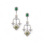 Load image into Gallery viewer, Emerald Chandelier Drops Earring
