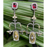 Whimsical Crystal Long Earrings – Elegant Handcrafted Earrings