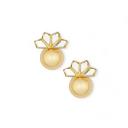 Mirror Lotus Pearl Drop Earrings – Elegant Handcrafted Earrings