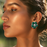 Load image into Gallery viewer, Emerald Bloom Stud Earring
