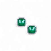 Emerald Embrace Studs – Elegant Handcrafted Earrings