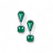 Emerald Cut Cascade Long Earring – Elegant Handcrafted Earrings