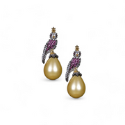 Bird of Paradise Pearl Drop Earrring – Elegant Handcrafted Earrings