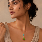 Load image into Gallery viewer, Turquoise Tapestry Pendant Necklace – Elegant Handcrafted Necklaces