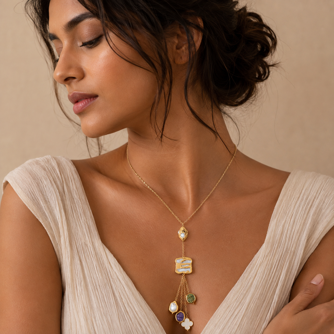 Symphony Stone Tassel necklace – Elegant Handcrafted Necklaces
